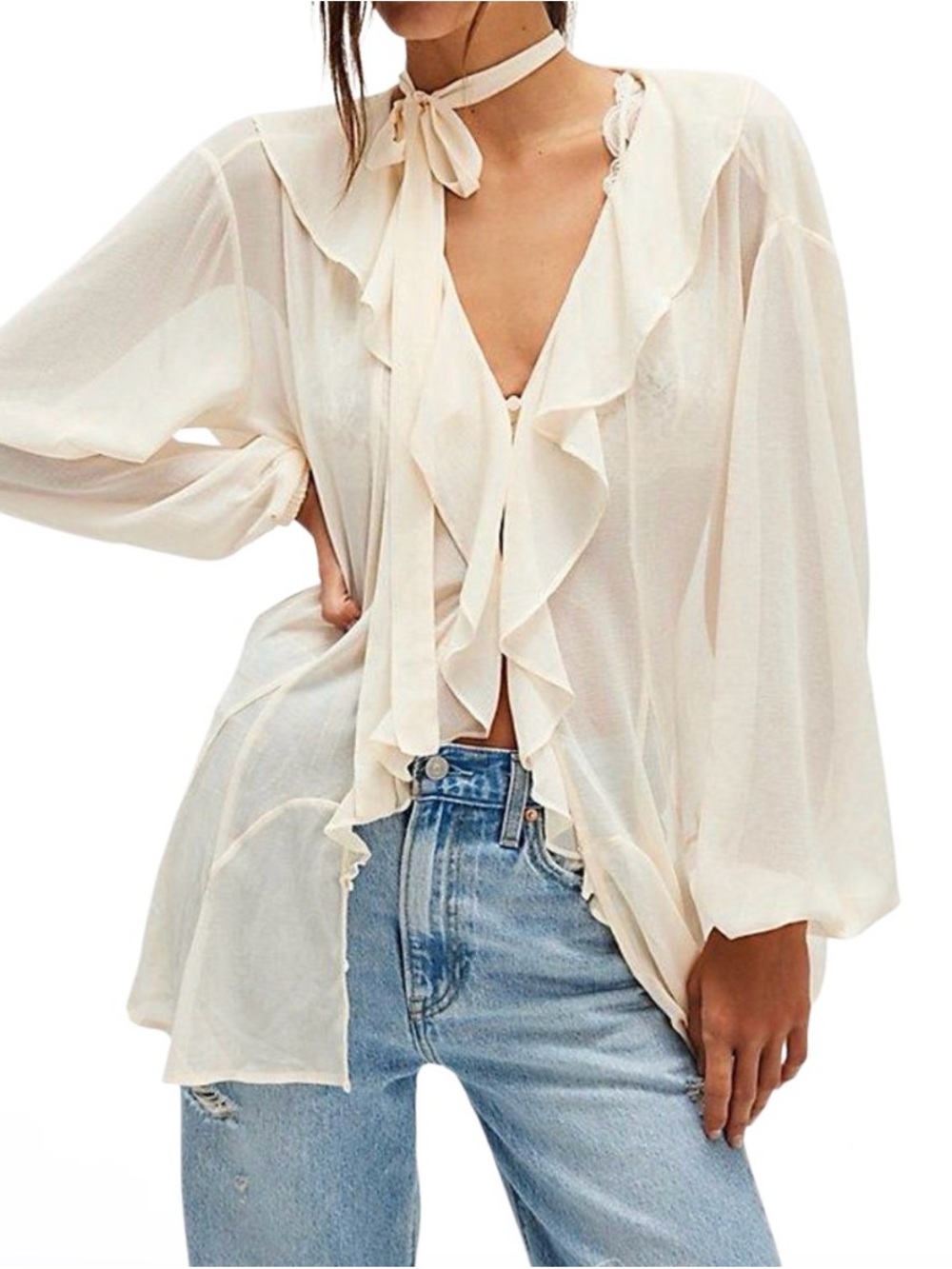 Free People Dreamland Solid Tunic in
Natural Women’s Size XS